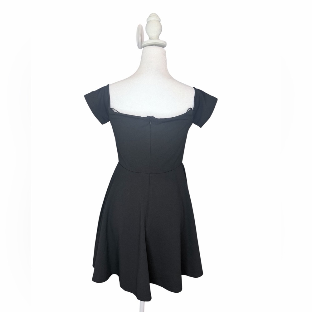 Lulus Play the Party Black Off-the-Shoulder Skater Dress! - Picture 4 of 6